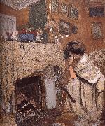 Edouard Vuillard The fireplace black s wife USA oil painting artist